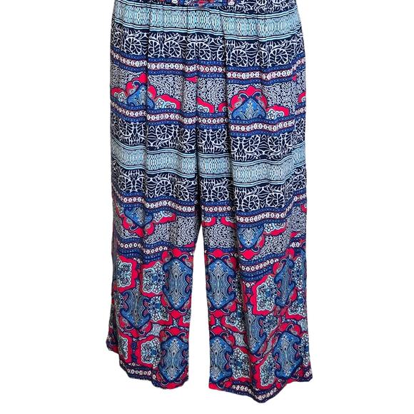 Tommy Bahama Womens XS Riviera Tiles Jumpsuit Wide Leg Cropped Resort Wear Rayon - Picture 3 of 8